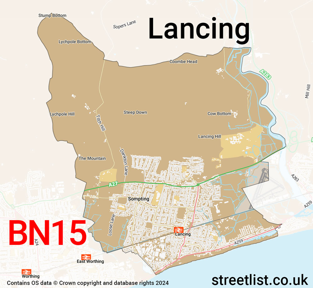 Map of the BN15 postcode