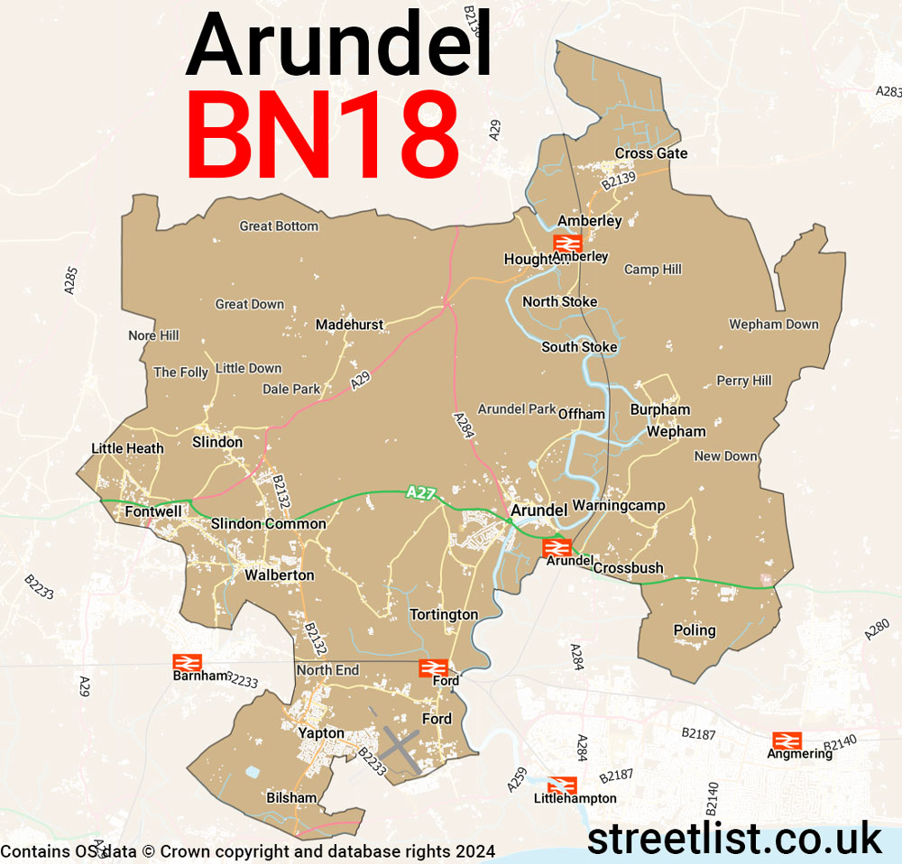 Map of the BN18 postcode