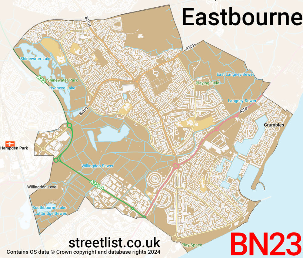 Map of the BN23 postcode