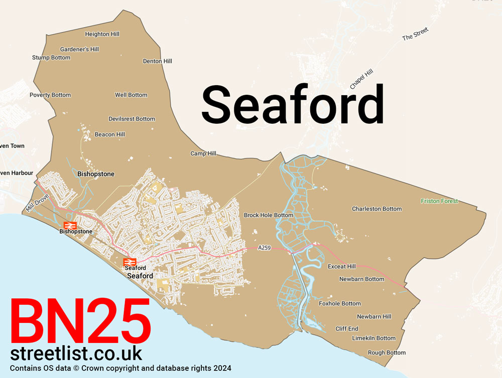 Map of the BN25 postcode