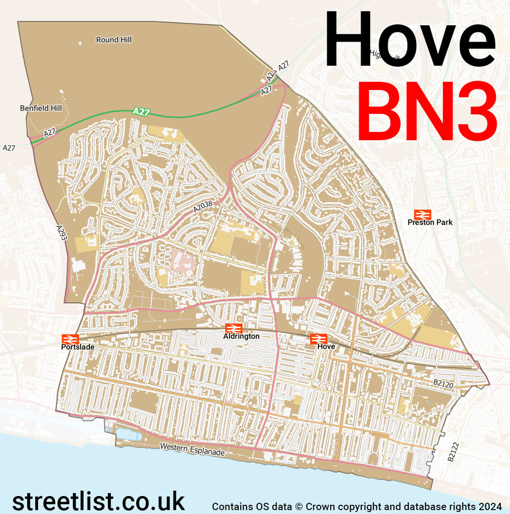 Map of the BN3 postcode