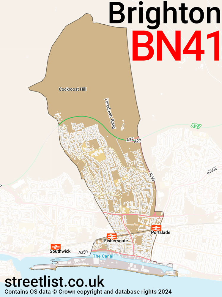 Map of the BN41 postcode