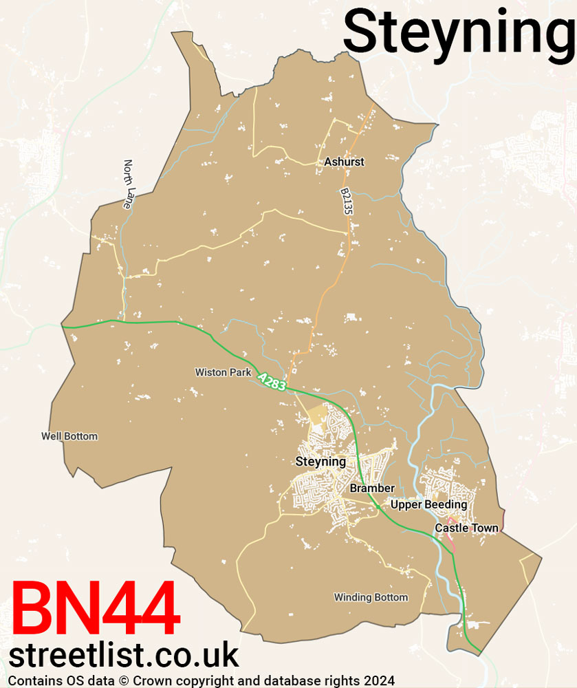 Map of the BN44 postcode