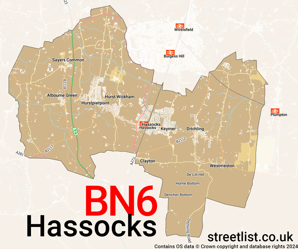 Map of the BN6 postcode