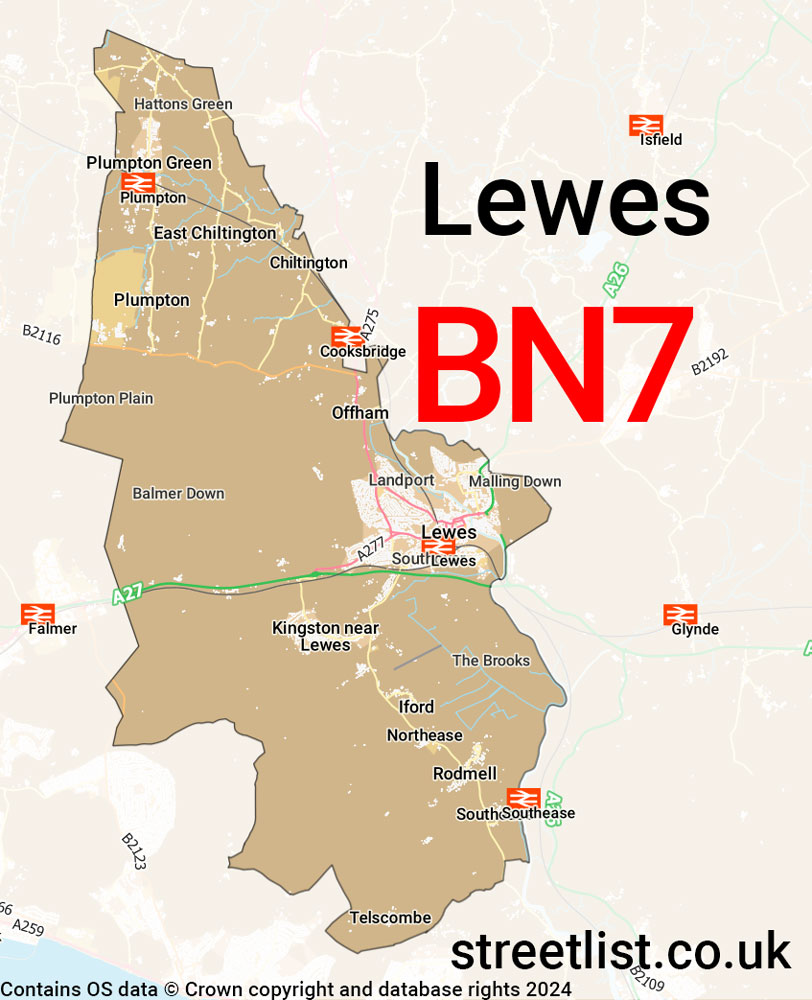 Map of the BN7 postcode