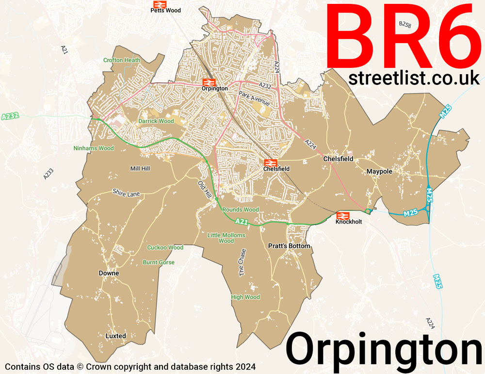 Map of the BR6 postcode