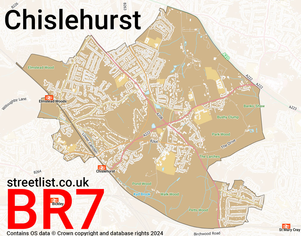 Map of the BR7 postcode