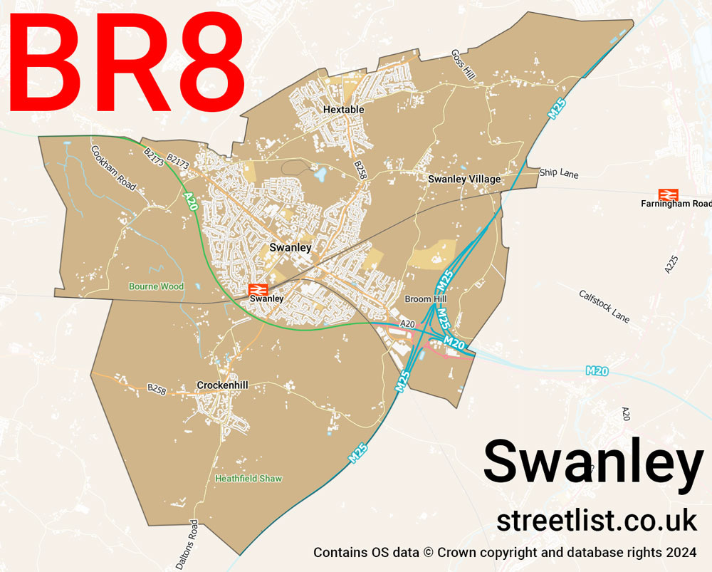 Map of the BR8 postcode