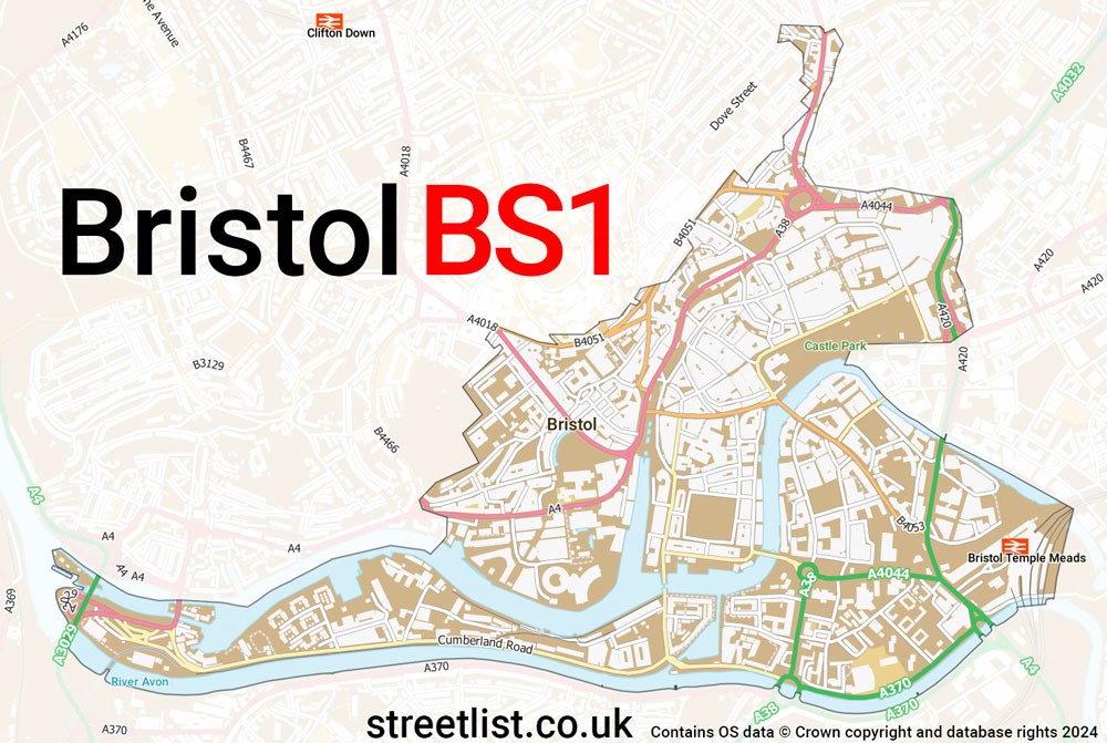 Map of the BS1 postcode