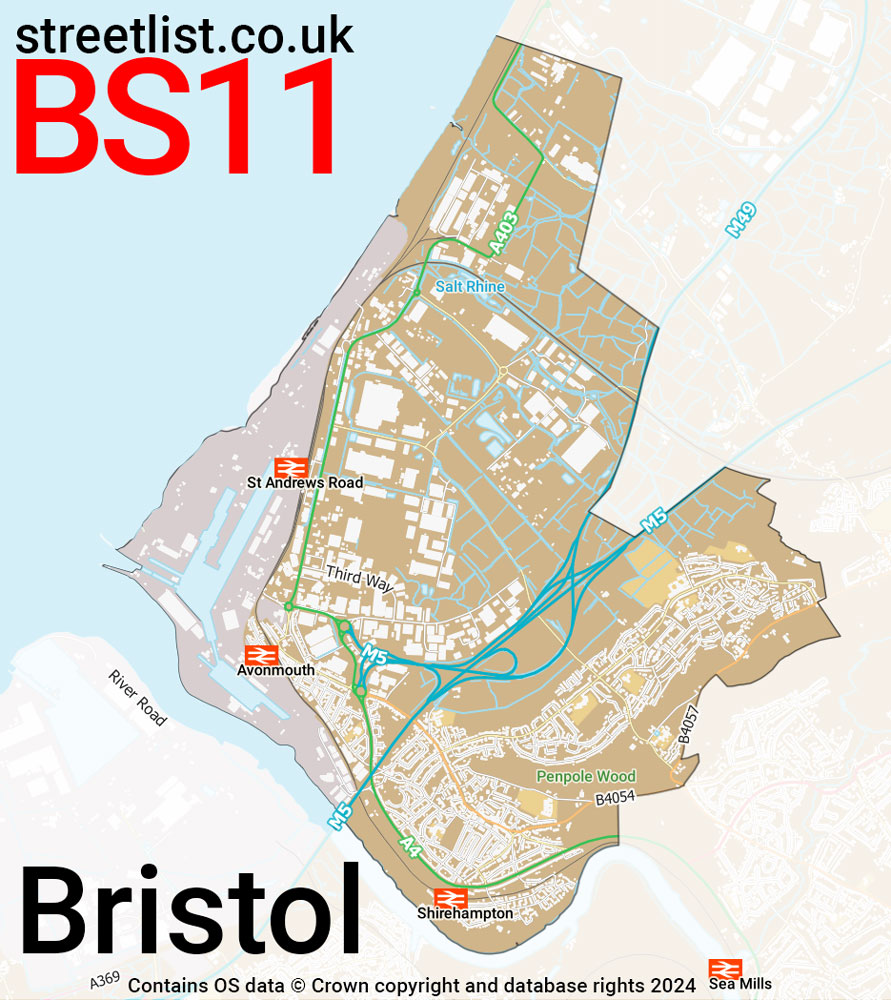 Map of the BS11 postcode