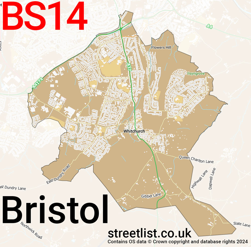 Map of the BS14 postcode