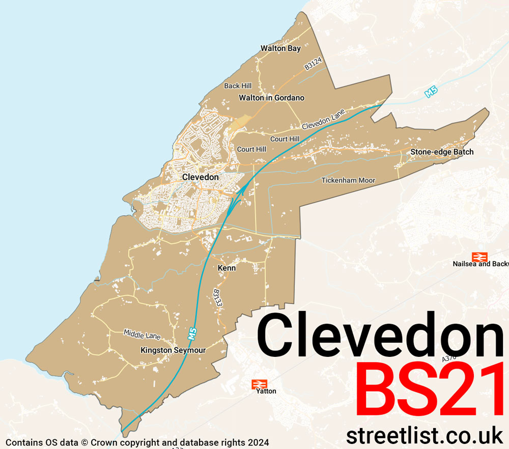 Map of the BS21 postcode