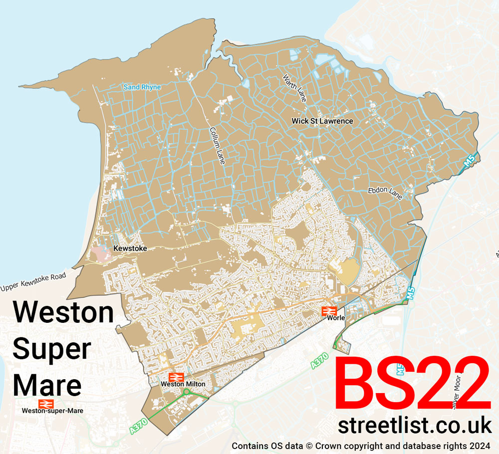 Map of the BS22 postcode