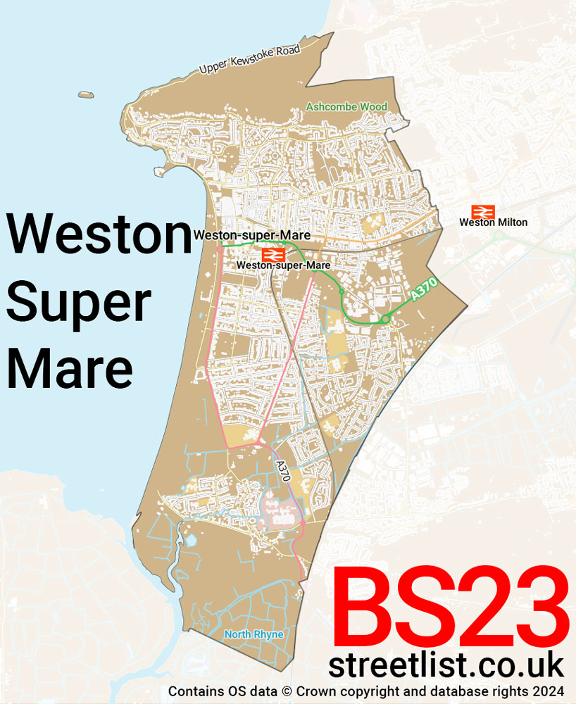 Map of the BS23 postcode