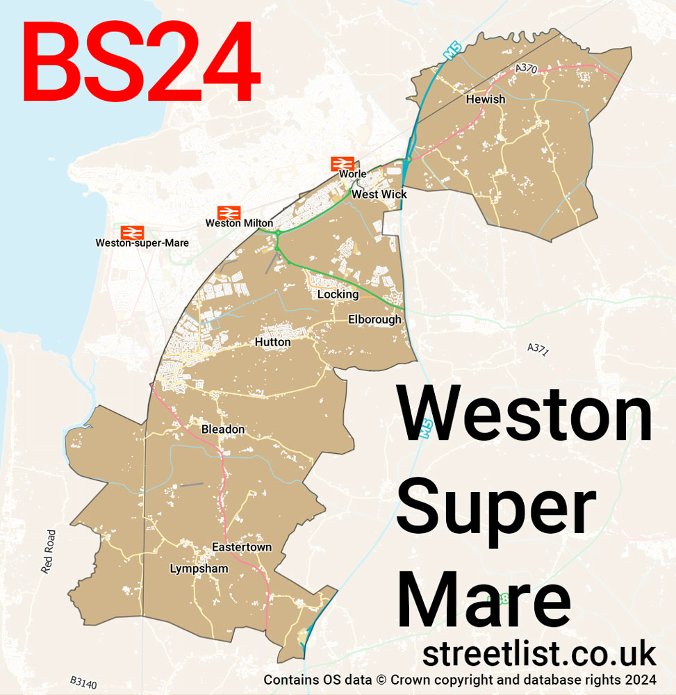 Map of the BS24 postcode