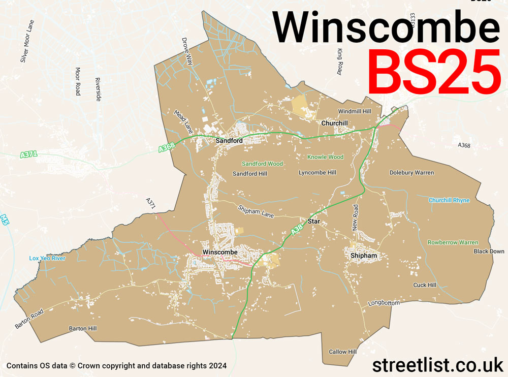 Map of the BS25 postcode