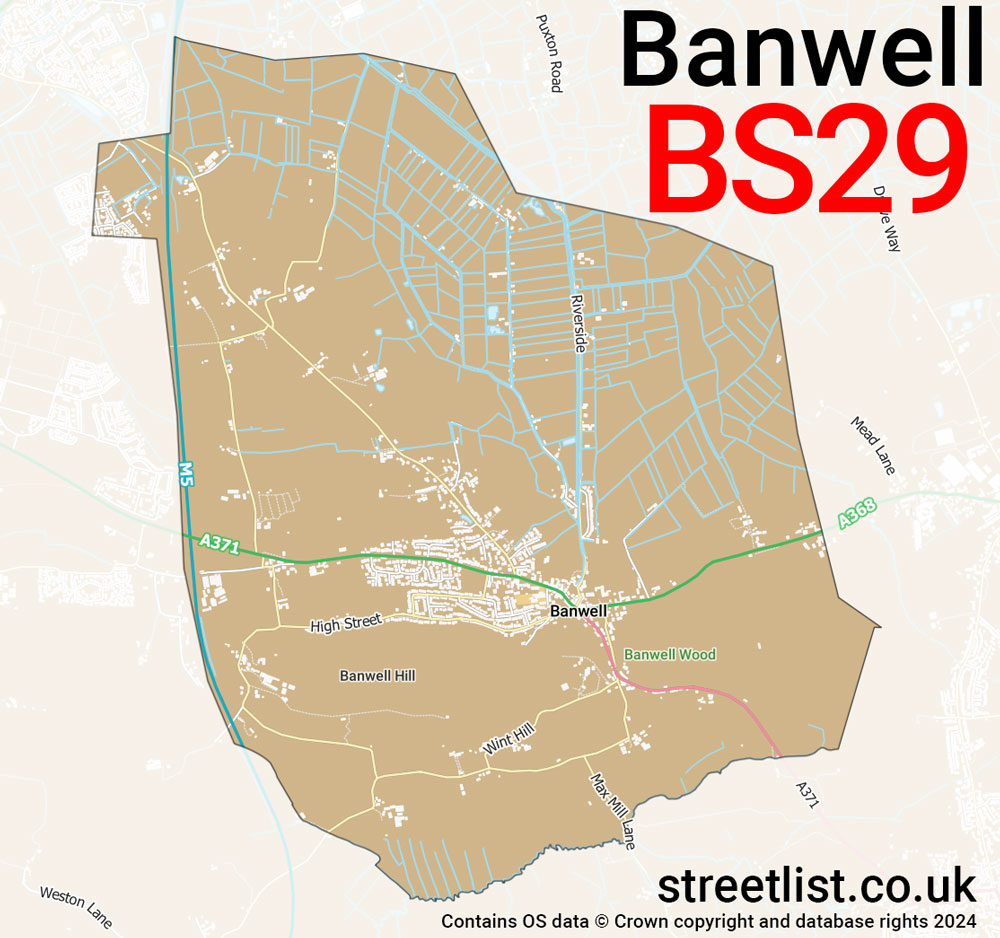 Map of the BS29 postcode