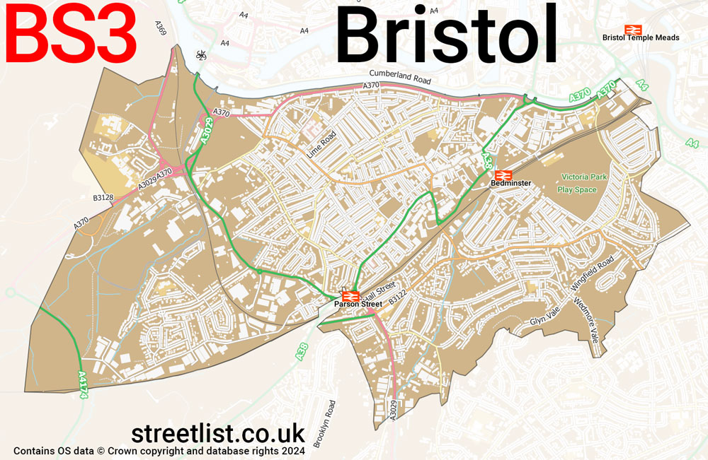 Map of the BS3 postcode