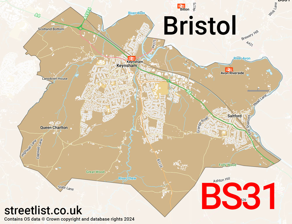 Map of the BS31 postcode