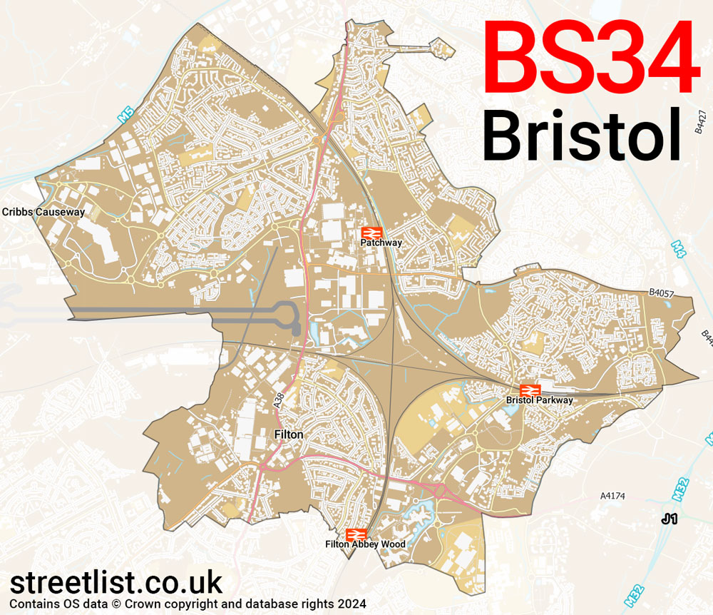 Map of the BS34 postcode