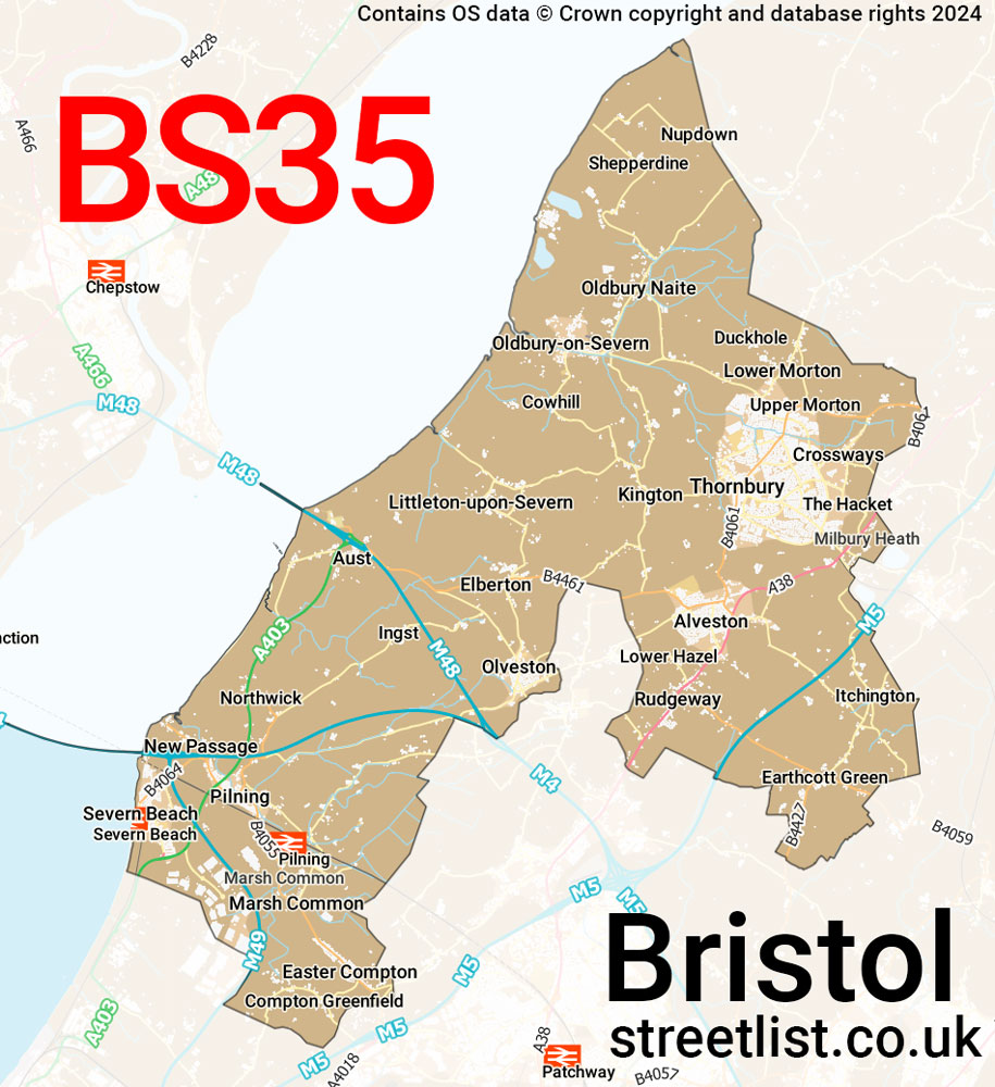 Map of the BS35 postcode