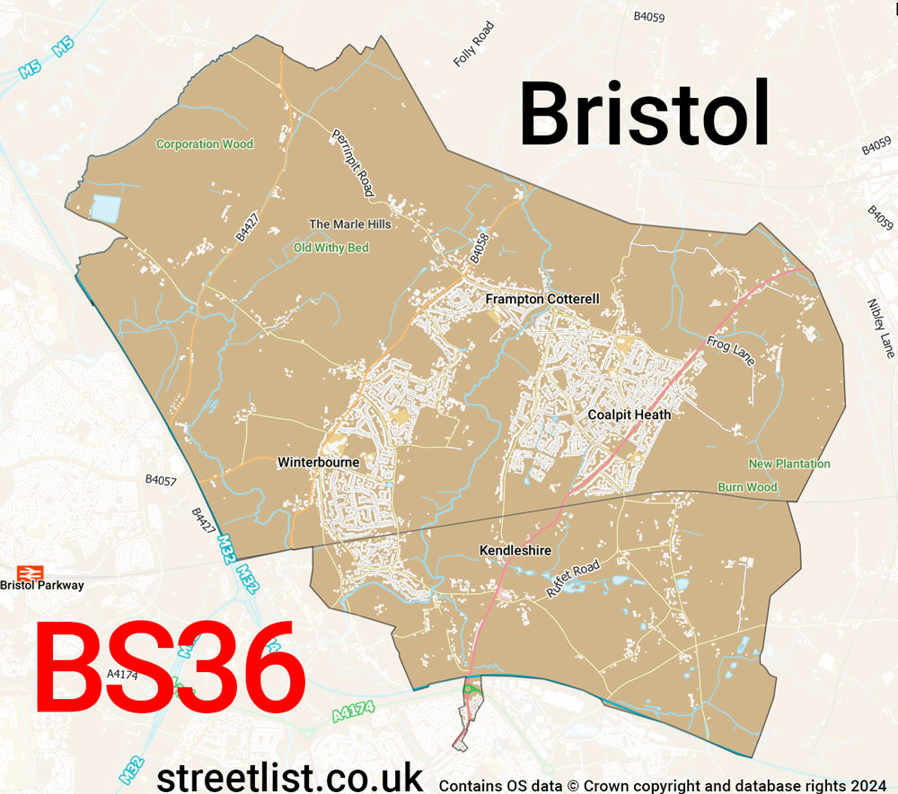 Map of the BS36 postcode