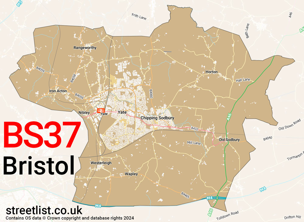 Map of the BS37 postcode