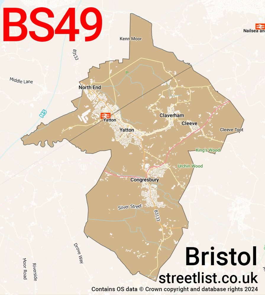 Map of the BS49 postcode