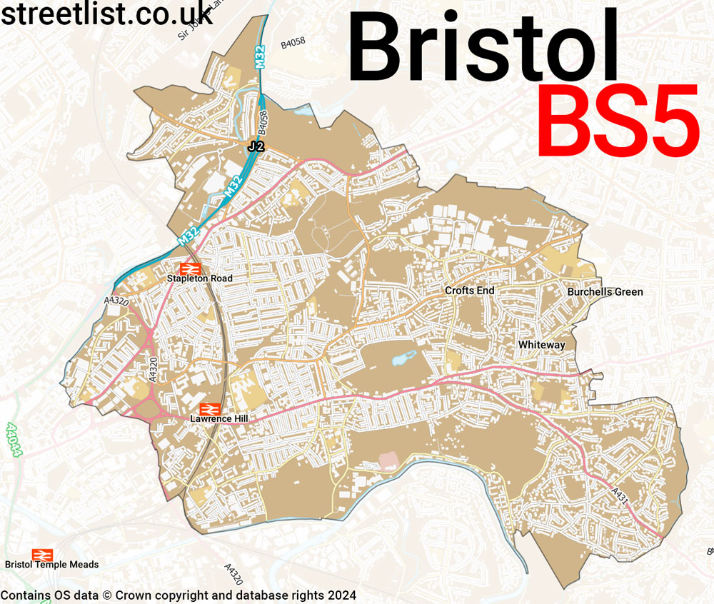 Map of the BS5 postcode