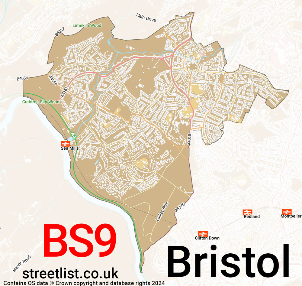 Map of the BS9 postcode