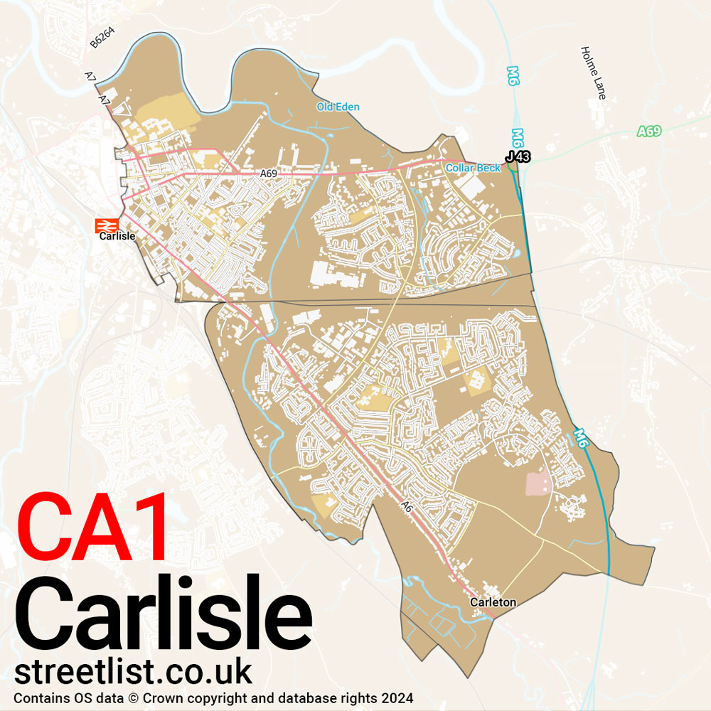 Map of the CA1 postcode