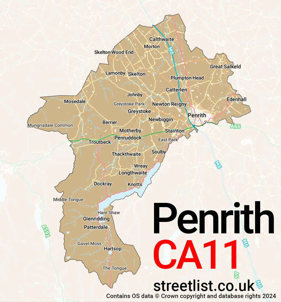 Map of the CA11 postcode