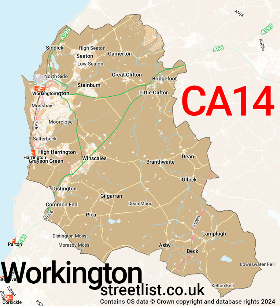 Map of the CA14 postcode