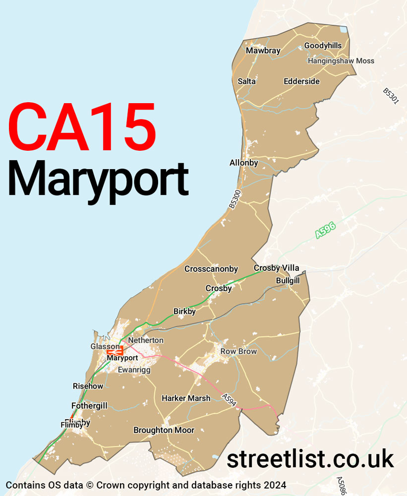 Map of the CA15 postcode