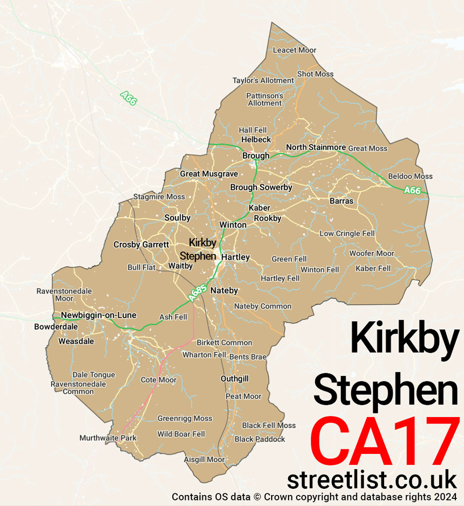 Map of the CA17 postcode