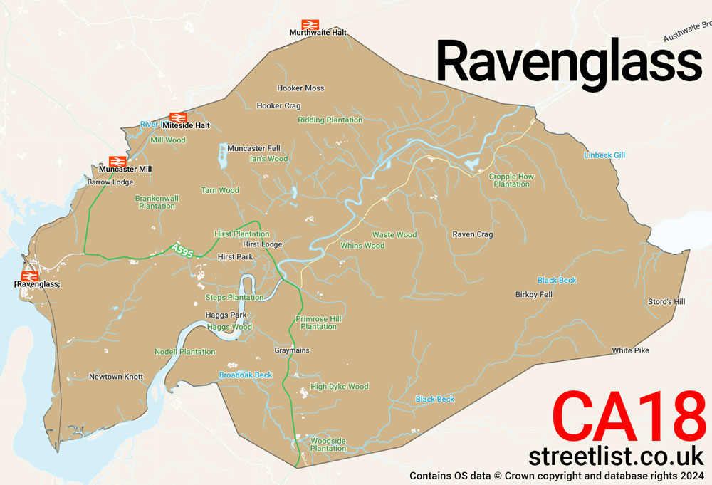 Map of the CA18 postcode