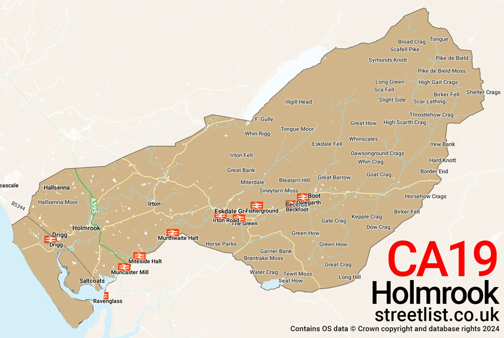 Map of the CA19 postcode