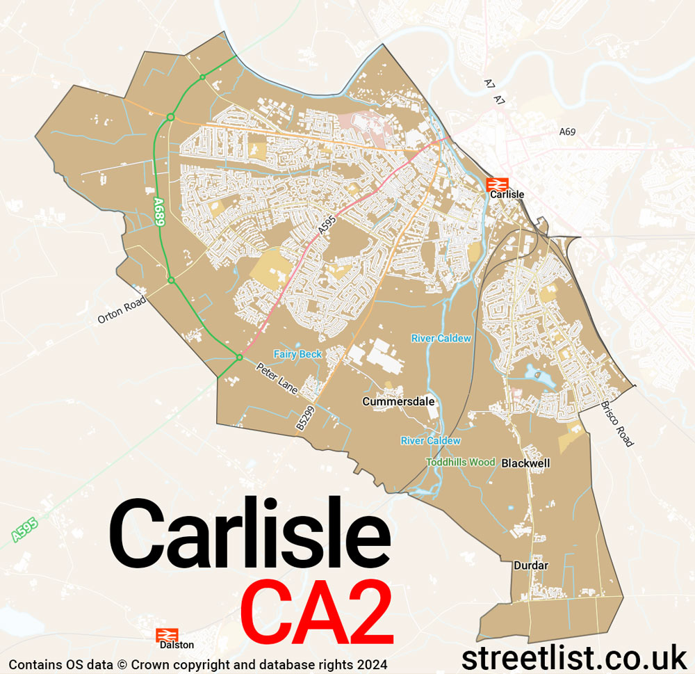 Map of the CA2 postcode