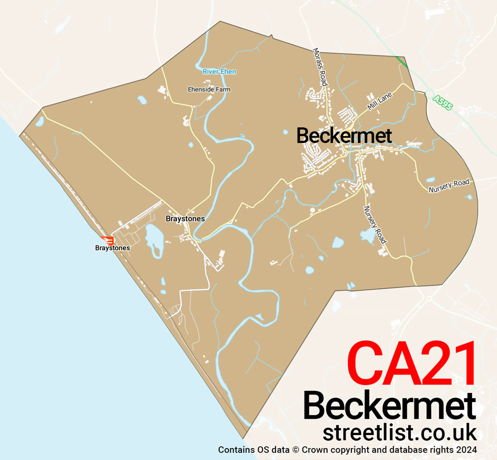 Map of the CA21 postcode