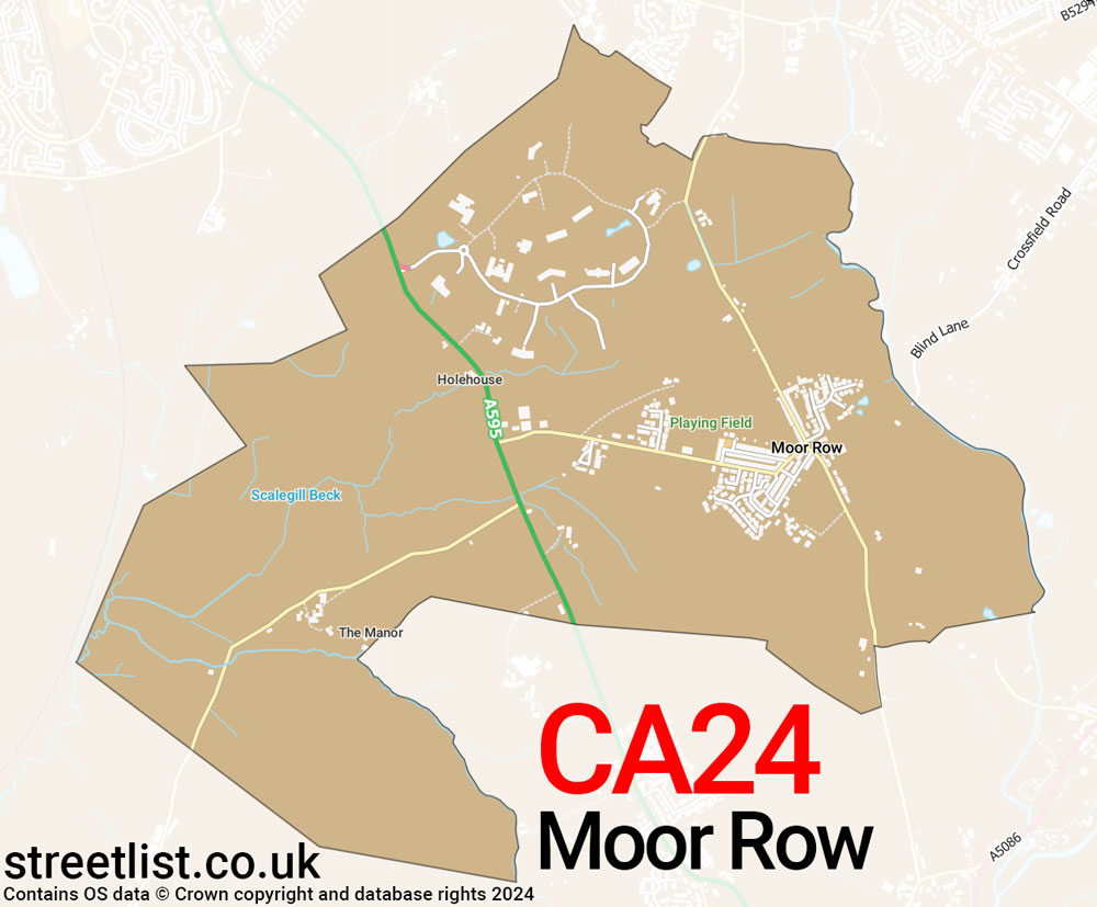 Map of the CA24 postcode