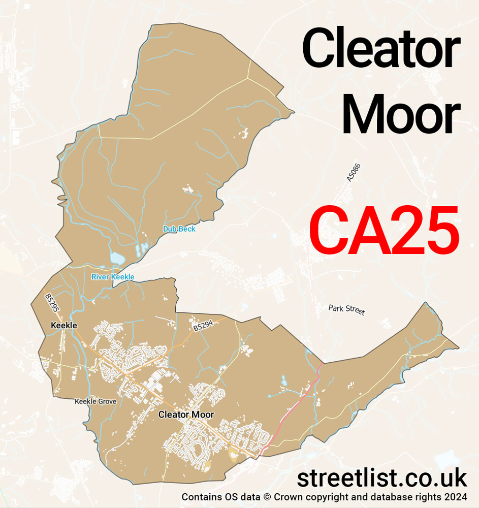 Map of the CA25 postcode