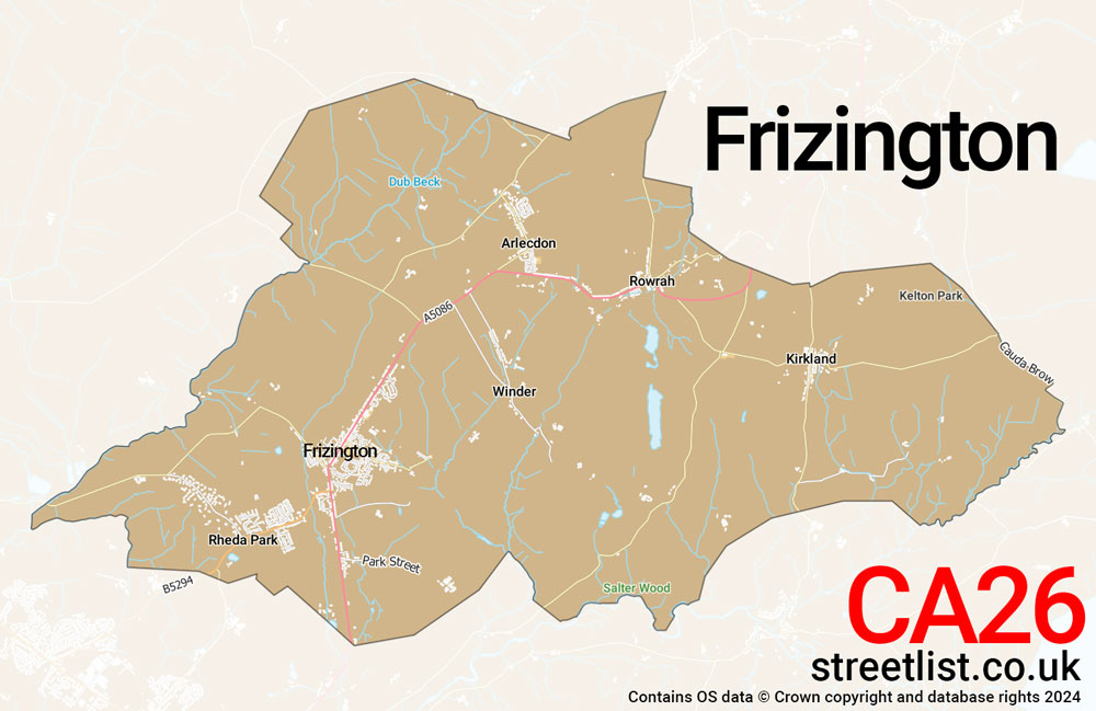 Map of the CA26 postcode