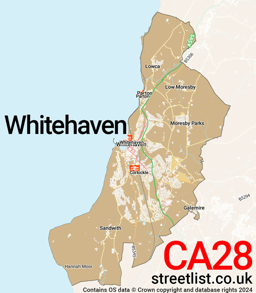 Map of the CA28 postcode