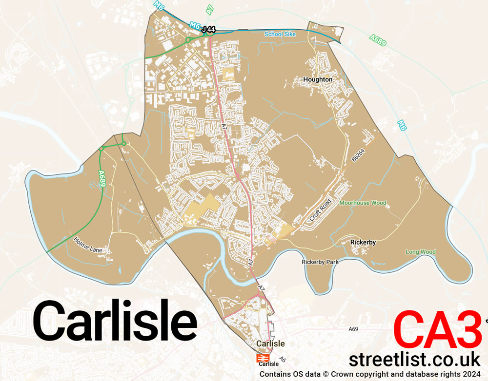 Map of the CA3 postcode