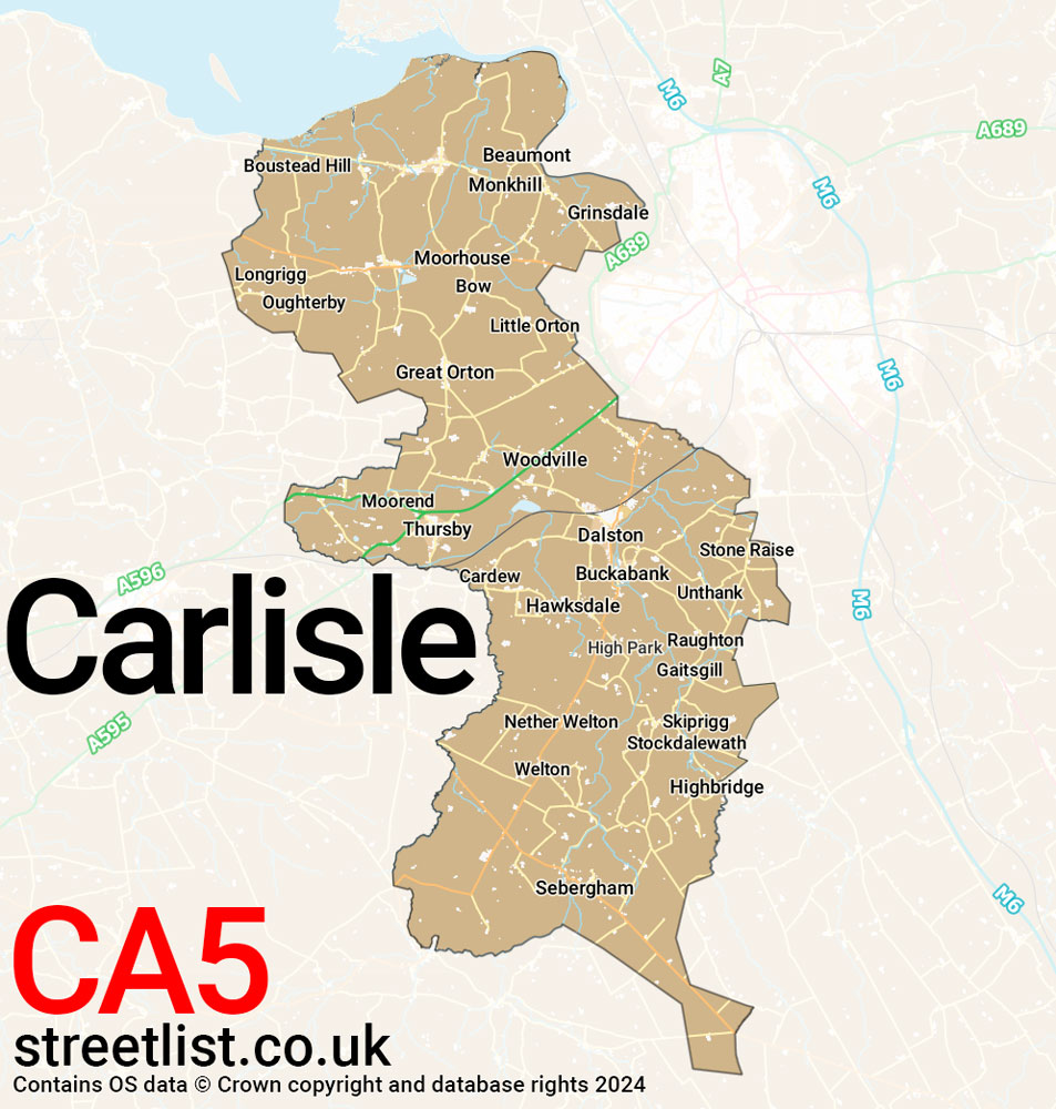 Map of the CA5 postcode