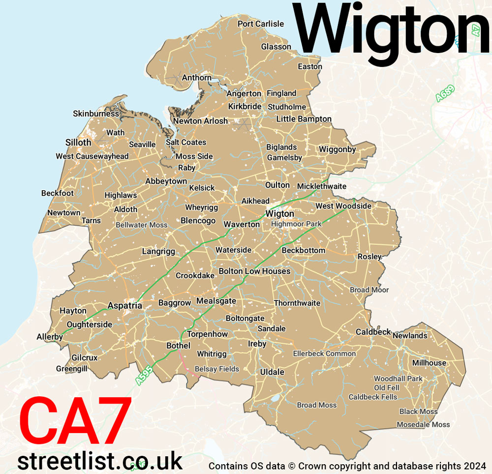 Map of the CA7 postcode