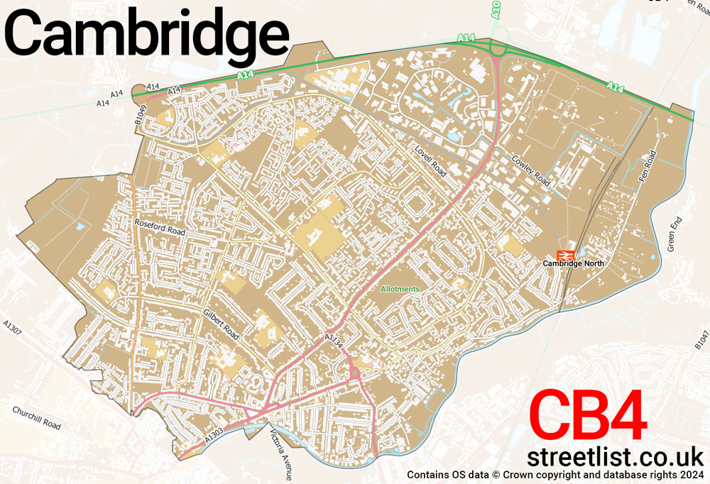 Map of the CB4 postcode