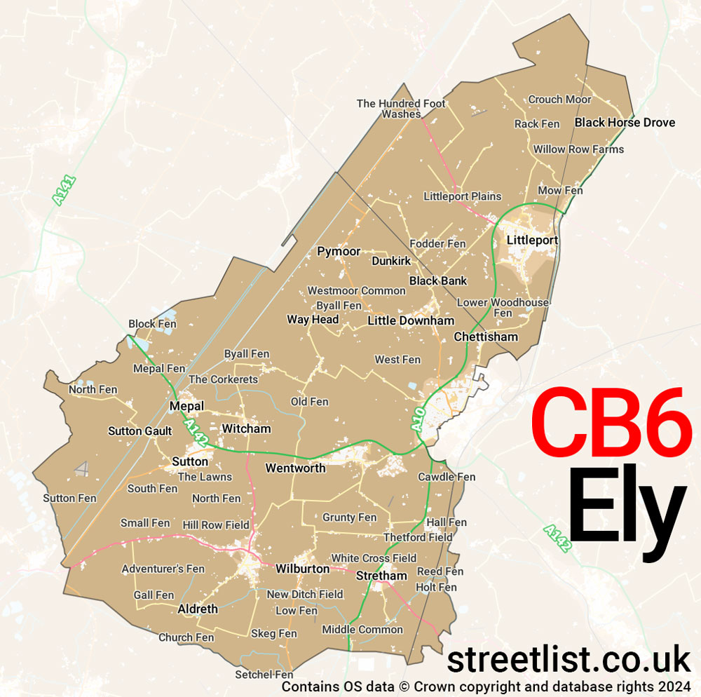 Map of the CB6 postcode