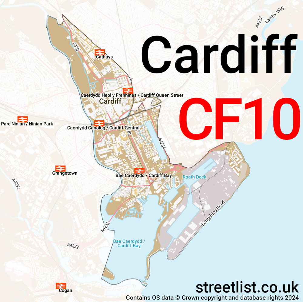 Map of the CF10 postcode