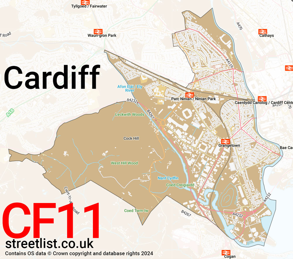 Map of the CF11 postcode